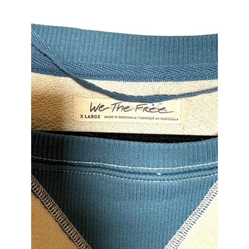 We The Free Free People Classic Crew Colorblock Sweatshirt | NWOT | Size XL - Picture 6 of 7
